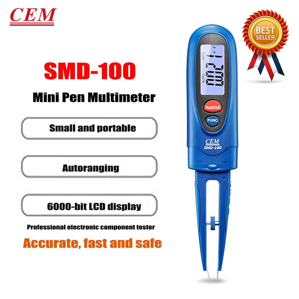 CEM SMD-100 Smart Electronic Components Tester 6000 Counts LCD Display ✦KD