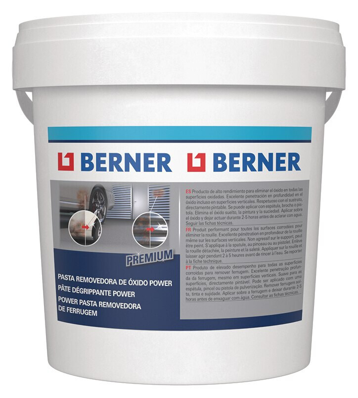 Rust remover rust dissolving paste premium 1 kg, bucket original Berner 423399 + 1013410