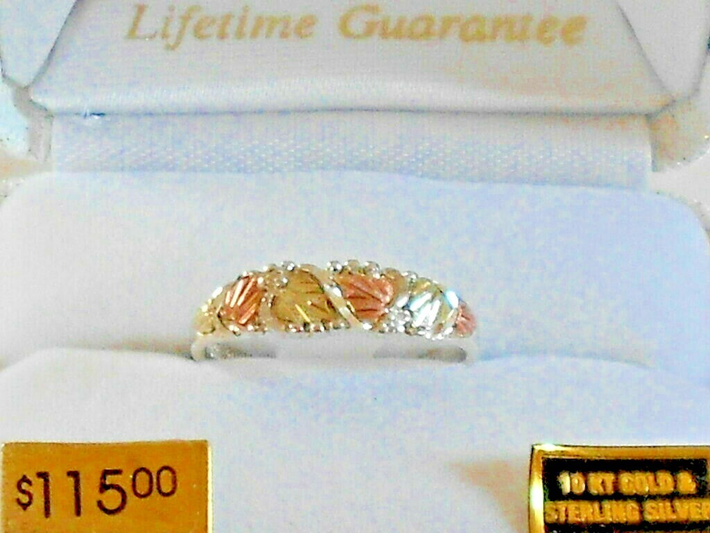 NEW Genuine Black Hills Gold and Silver Women's Band Ring Sizes 5 thru 10 w/ Box