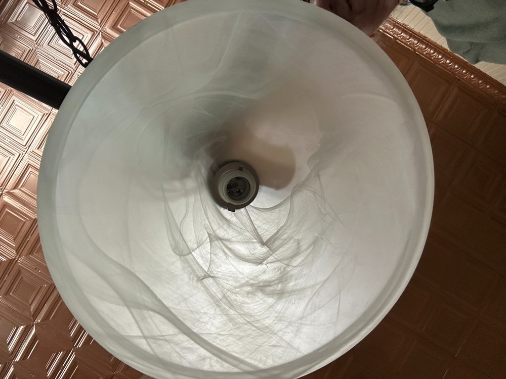 POOL TABLE 3-GLASS GLOBE HANGING LIGHT FIXTURE