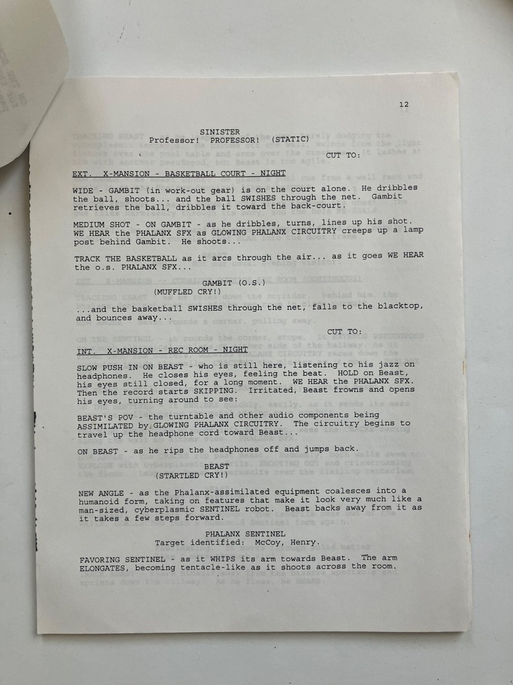 X-MEN AUTHENTIC 1st DRAFT SCRIPTS 'PHALANX COVENANT' Pts 1 & 2 + STUDIO TOPSHEET