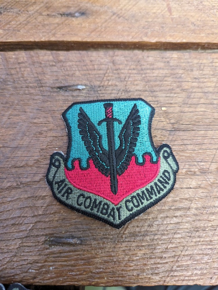 USAF Air Combat Command Patch US Air Force Squadron Embroidered Green Red Black