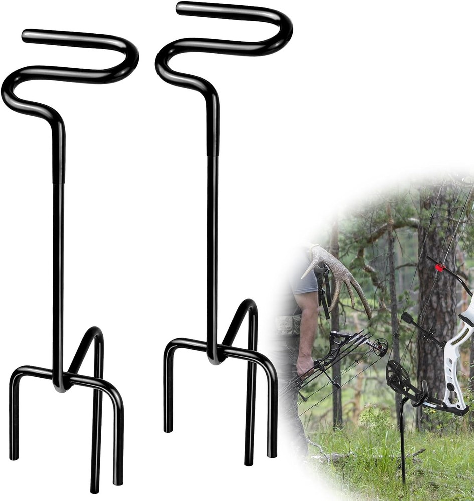 Ground Blind Bow Holder with Rubber Coated, Rustproof Hunting 15", 2pack