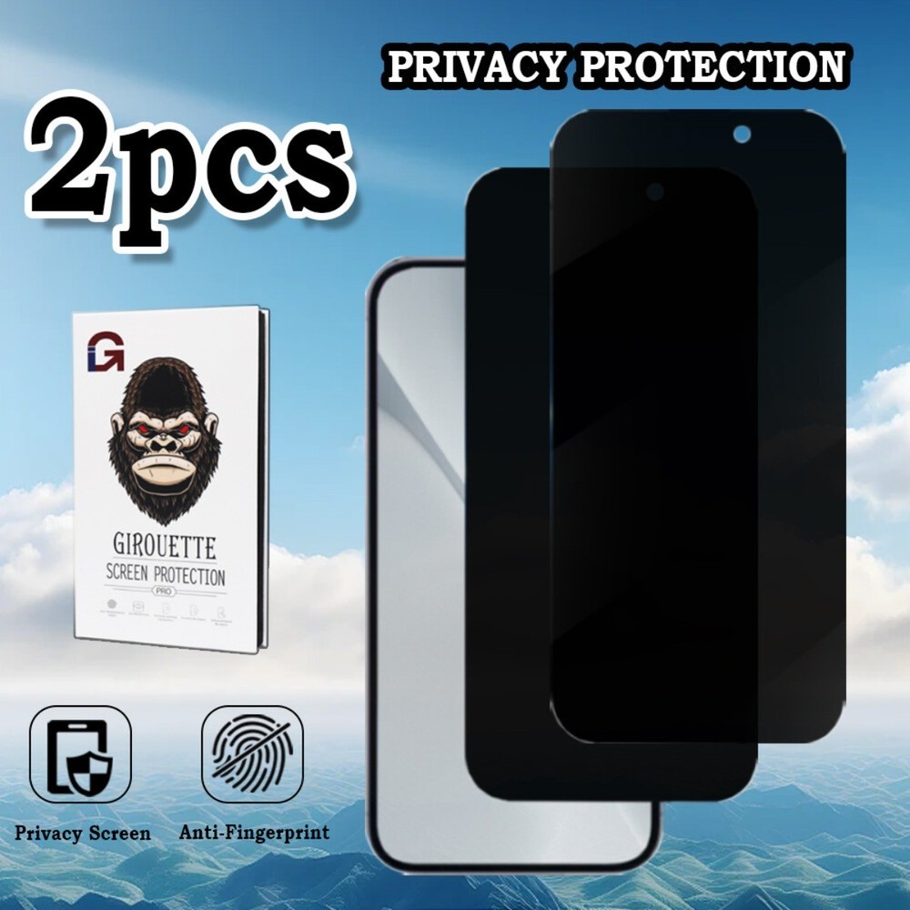 2PCS  For iPhone 14 Pro Max Plus Privacy Tempered Glass Screen Protector