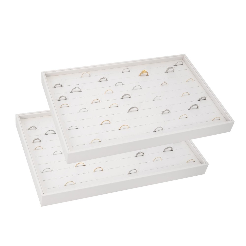 Polmart Stackable 100-Slot Rings & Earrings Organizer/Storage/Display Trays, ...
