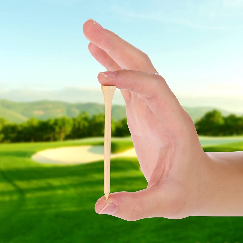 Golf Tees Durable Bamboo 3-1/4" Biodegradable Material Reduce Friction