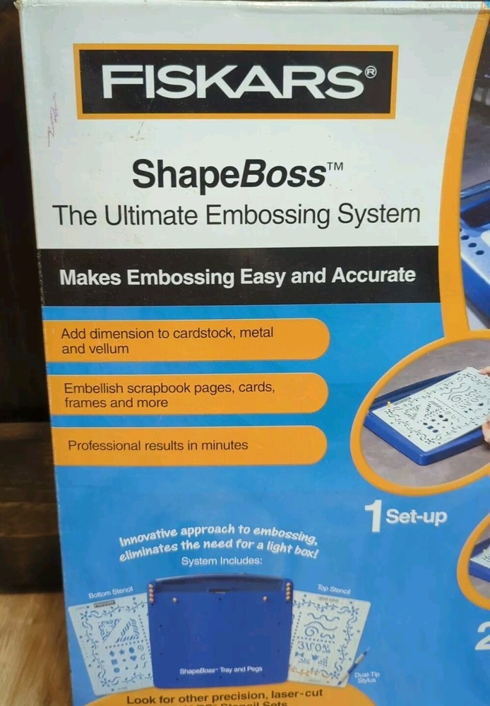 NIB FISKARS Shape Boss Ultimate Embossing System CREATE PROJECTS 3 EASY STEPS