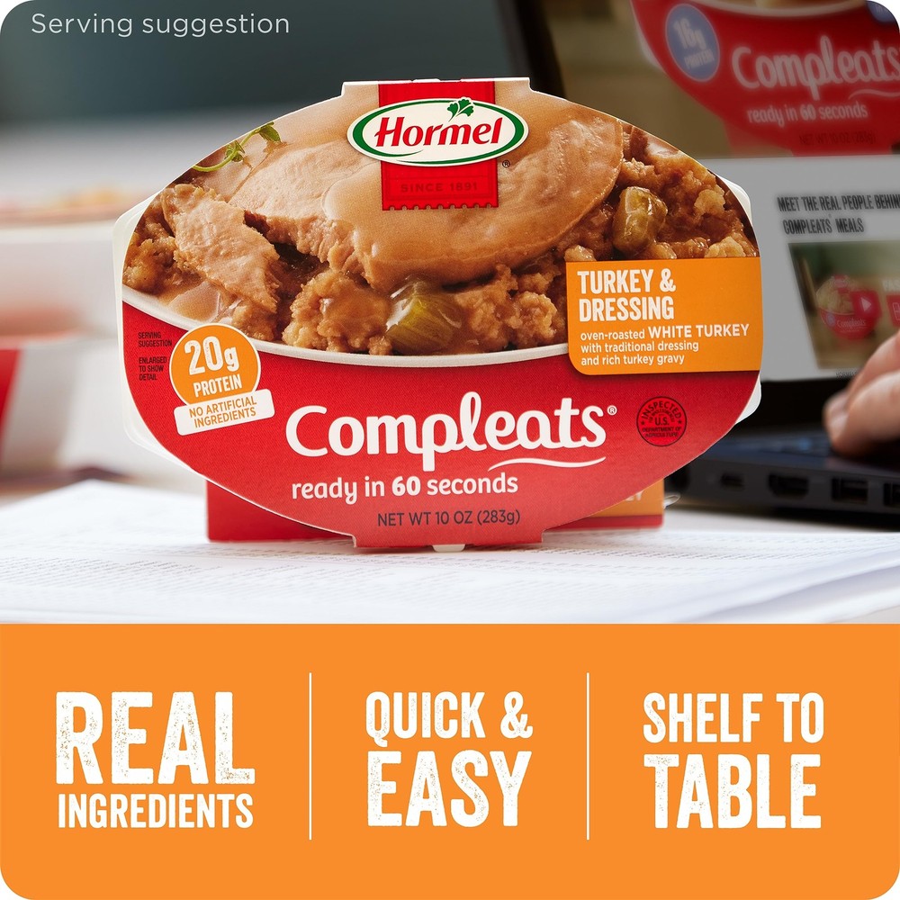 Turkey & Dressing Microwave Tray, 10 oz. (6 Pack)