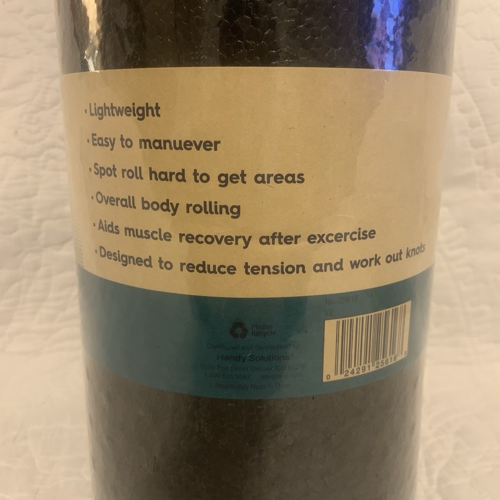 Handy Solutions - 12” Foam Roller - Color: Black - New