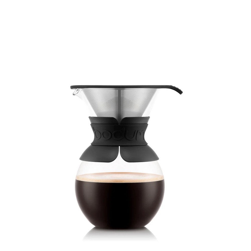 Bodum Pour-Over Coffee Maker with Permanent Filter, 34 oz, Black, New