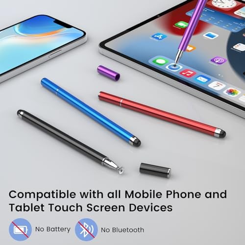 Stylus Pens for Touchscreens, 2-in-1 High Sensitivity&Precision 4 Pack