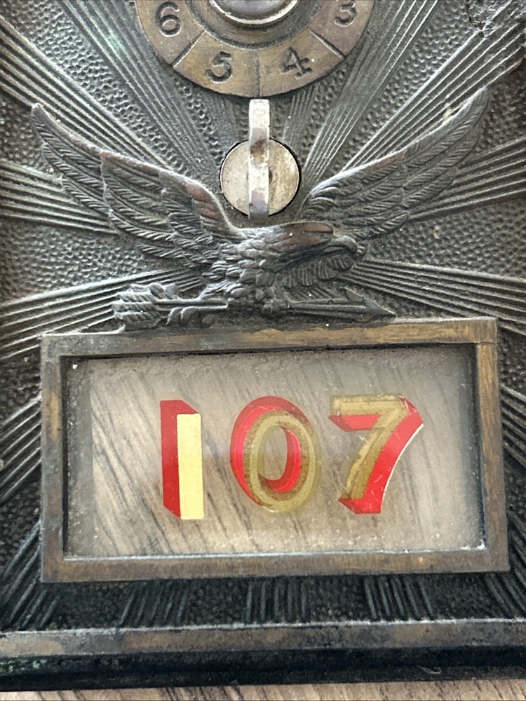 US postal mailbox front brass flying eagle 107