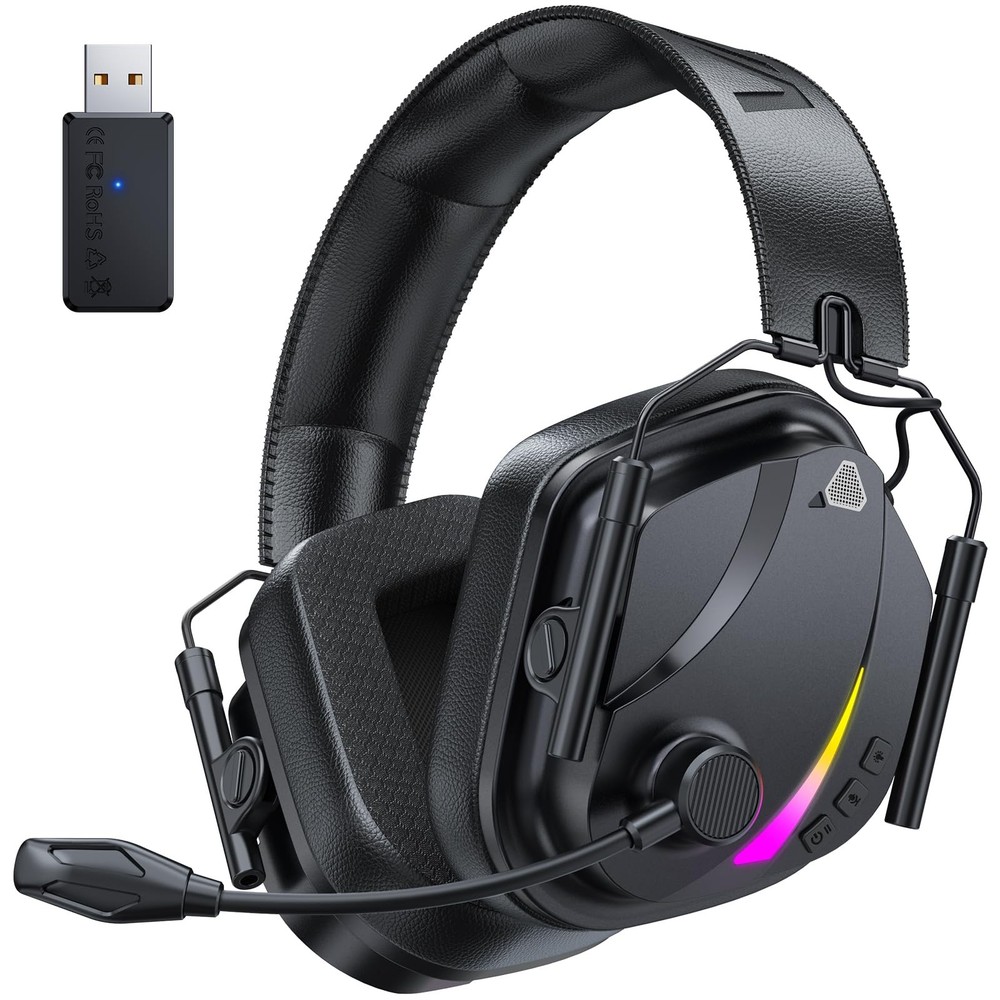 Wireless Gaming Headset for PS5, PS4, PC, 2.4GHz Low-Latency & Bluetooth 5.4 ...