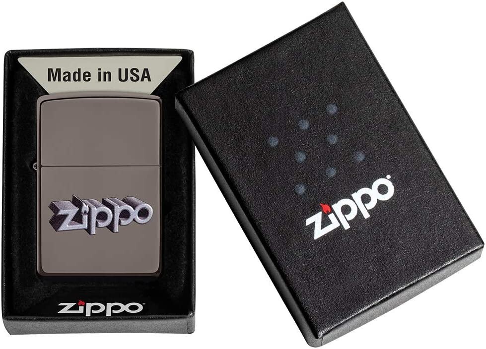 Zippo 3D Logo Black Ice 49417