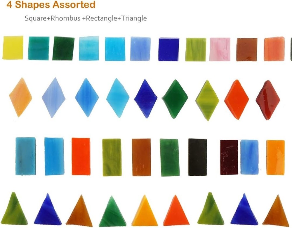Colorful 1050-Piece Mosaic Tile Set - Diamond, Triangle, Square & Rectangle