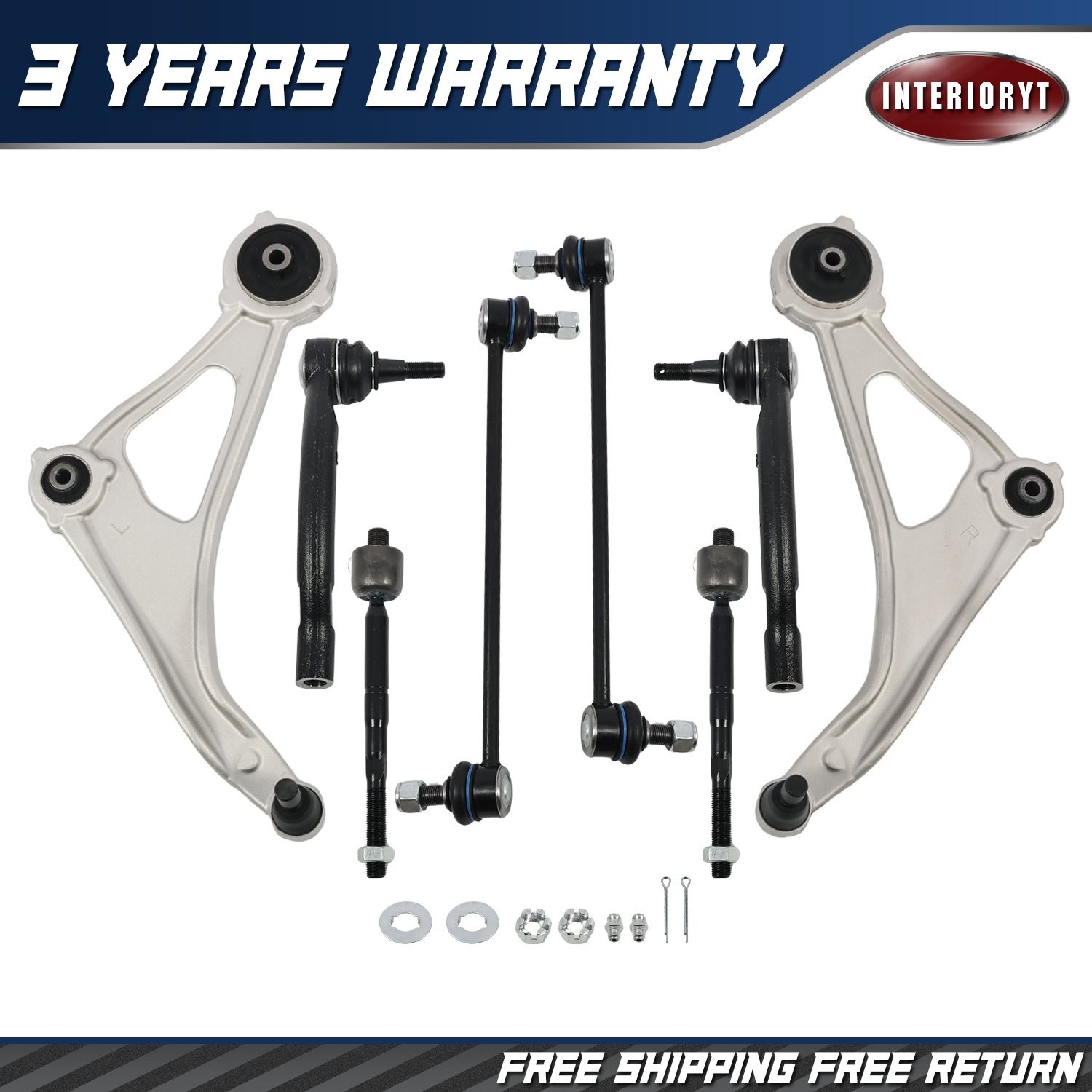 Front Lower Control Arms Sway Bar Tie Rod End For 2015-2019 NISSAN ALTIMA MAXIMA