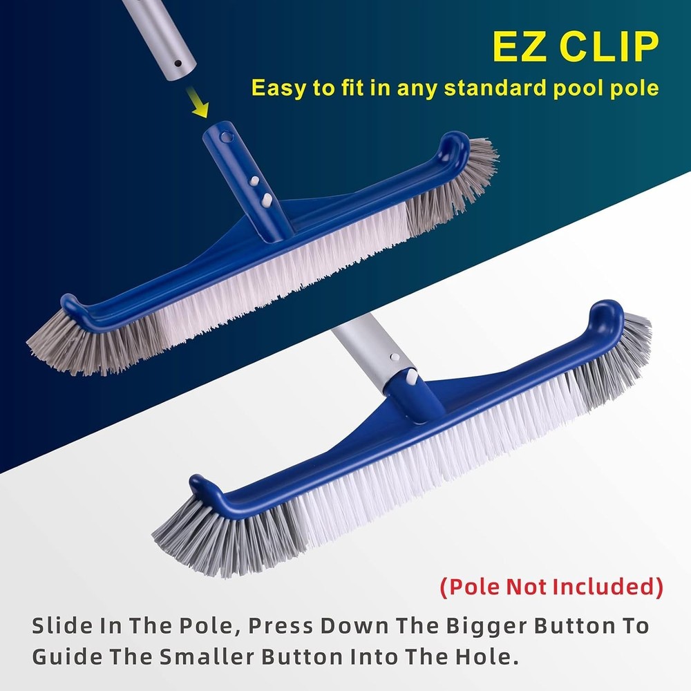 17.5'' Rectangular Pool Brush - Ultimate Debris Cleaner for Pool Walls & Tiles