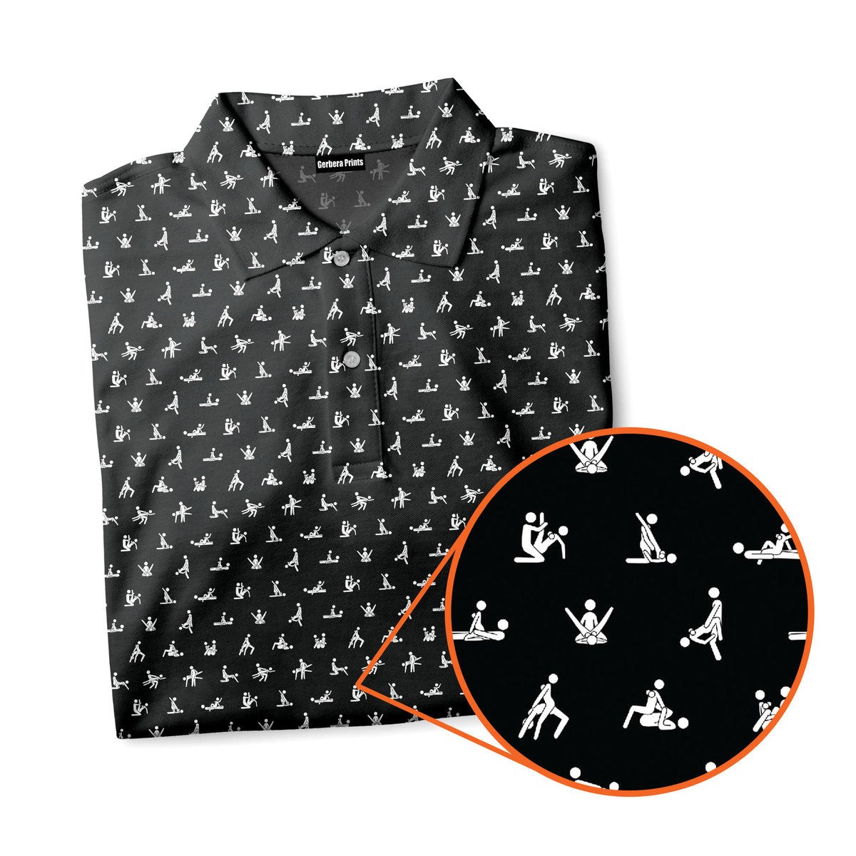 Stick Figure S e x Ed   Funny Golf Polo Shirt