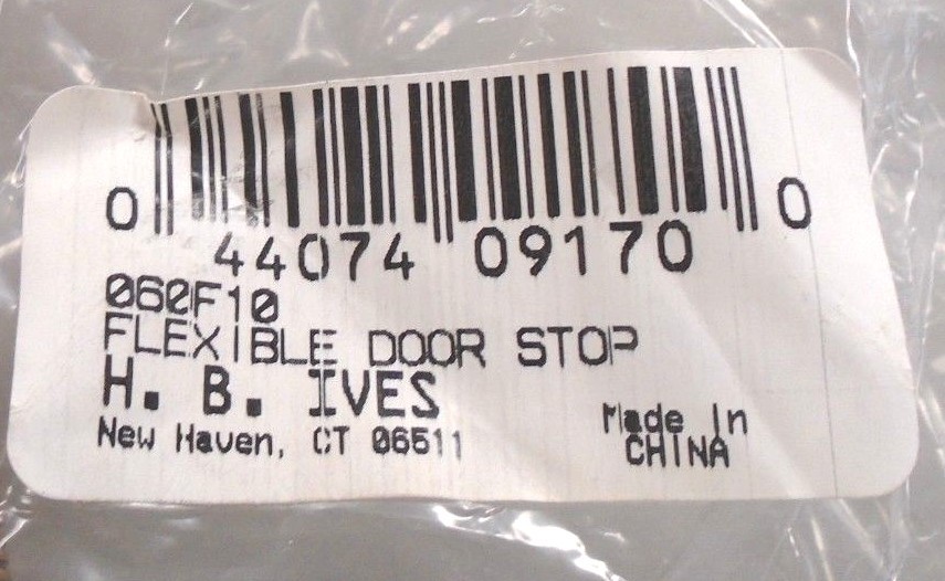 Ives 060F10B 3" Flexible Baseboard Door Stop - 352F
