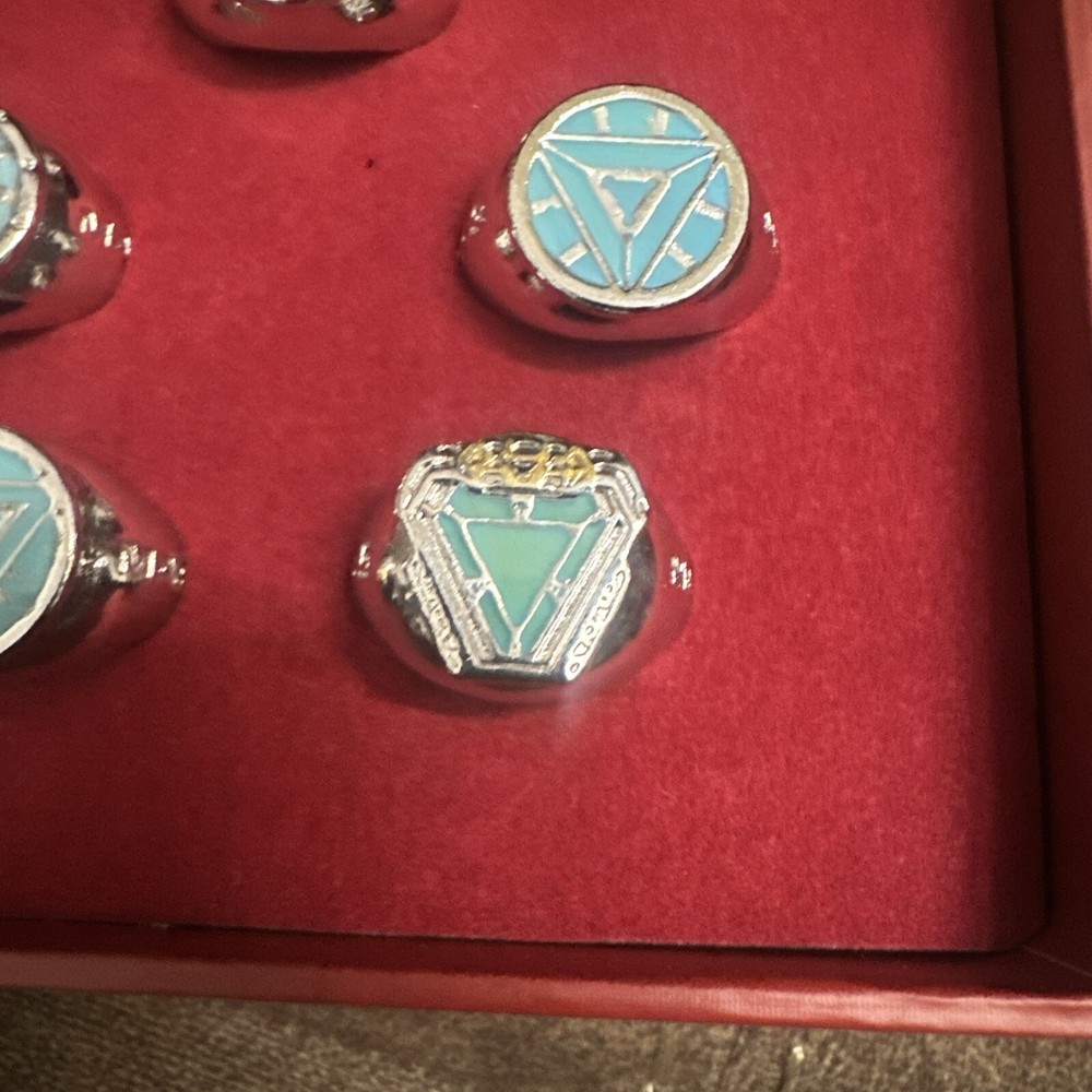 SALESONE MARVEL IRON MAN ARC REACTORS ADJUSTABLE RINGS SET Rare New Never Used