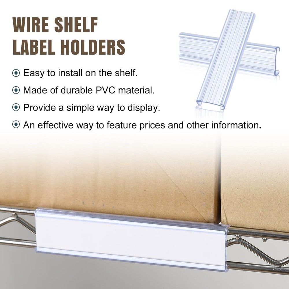 Lenink 20Pcs Wire Shelf Label Holders,Plastic Wire Rack Label Holder Compatib...