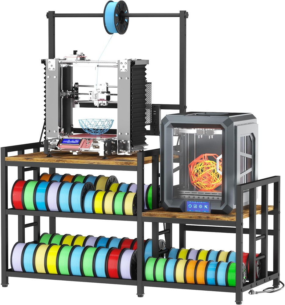 3D Printer Table with Filament Storage Printer Stand with Power Outlet,Heavy Dut