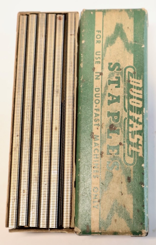 2 DUO-FAST Staple Boxes / No. 348-D / 1/4” Size / 5000 per Box / NOS / MT Tools