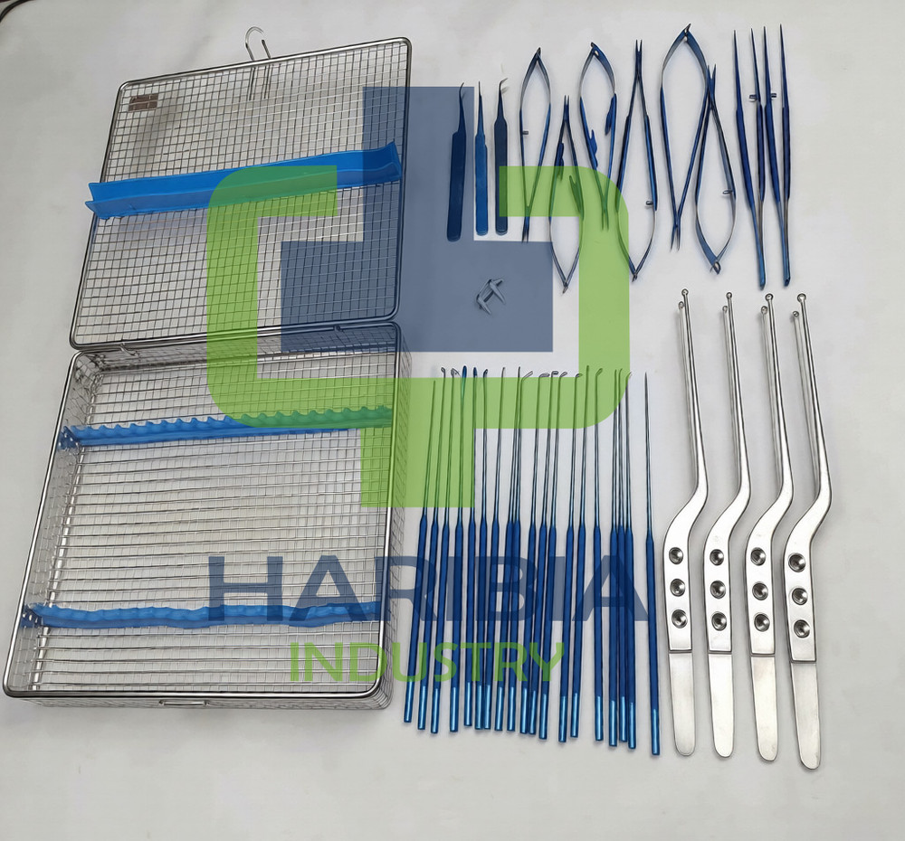 Micro surgery instruments set Neuro Surgical Titanium coated Instrument