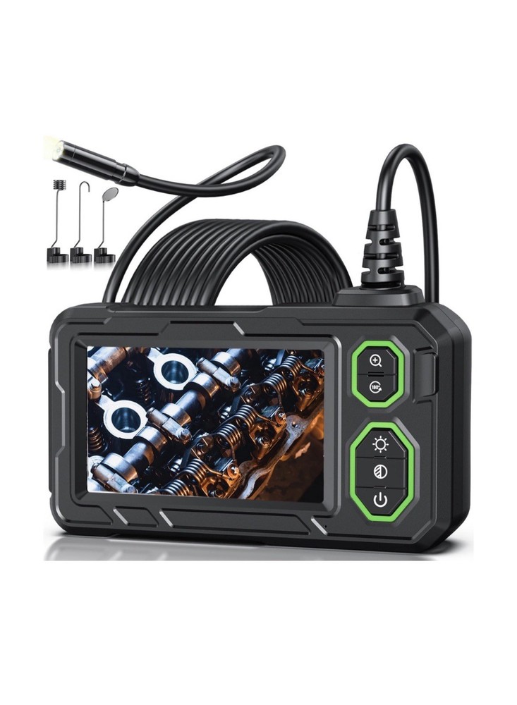 Endoscope Camera with Light, Borescope Camera with 4.3" IPS IP67 Screen Black
