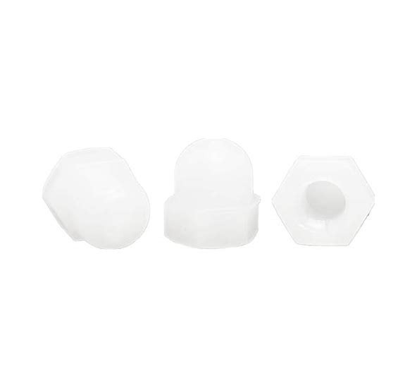 200pcs White Nylon Hexagon Acorn Cap Dome 5/8" PLASTIC NUT