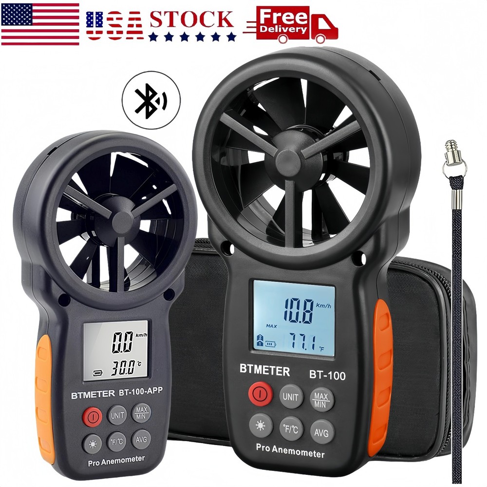 Digital Anemometer Wind Speed Meter 0.3-30m/s Wind Temp Data Recording Handheld