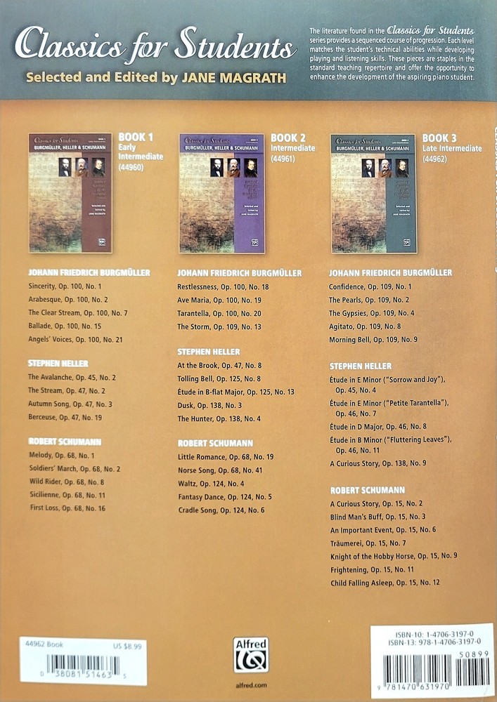 Classics for Students: Burgmüller, Heller & Schumann, Book 3