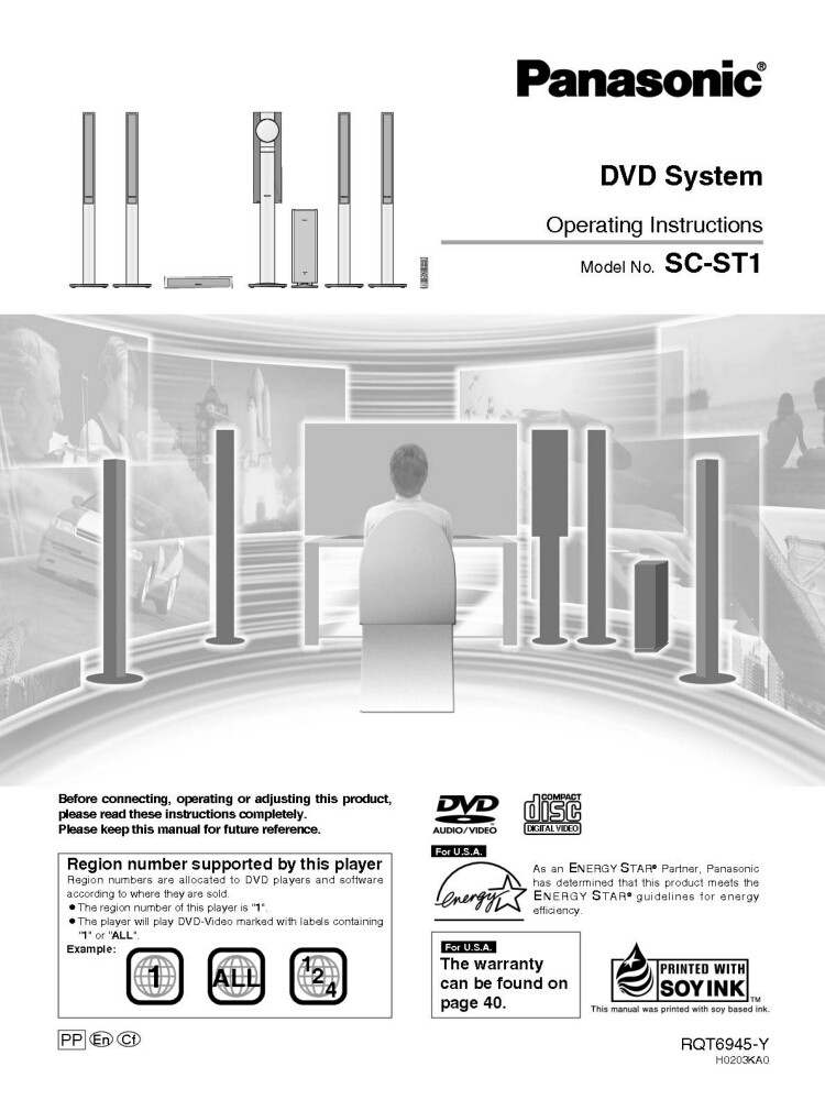 Panasonic SC-ST1 DVD System Owners Instruction Manual