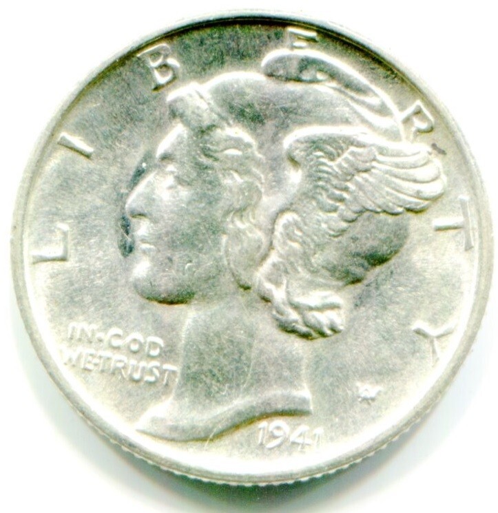 1941-s SILVER MERCURY DIME !!  Mint State !!