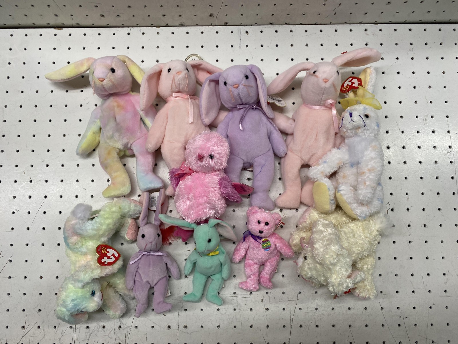 Vintage Ty Easter Bunny Chick Bear Plush Lot 11 Small Pastel Stuffed Animal Toys