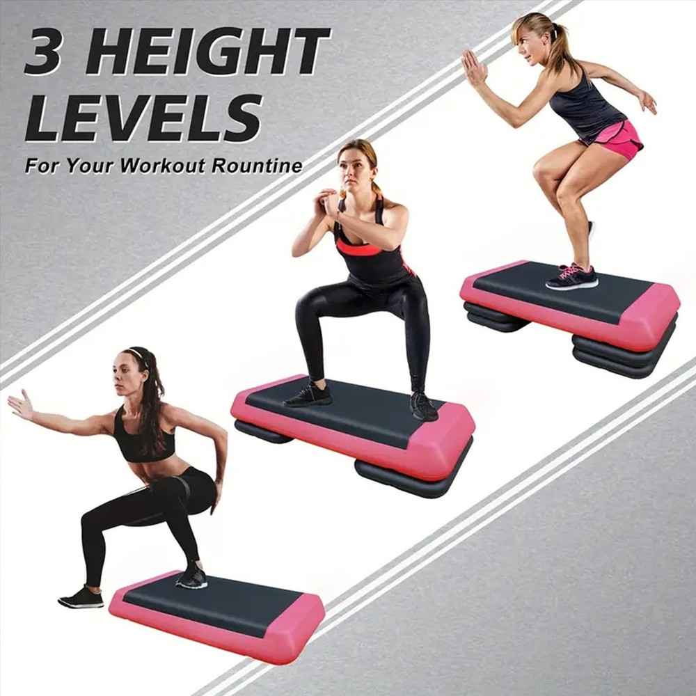 Adjustable Workout Aerobic Exercise Step Platform, Fitness & Exercise Step Pl...