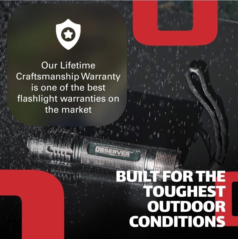 Observer Tools FL2 1000 Lumen Pocket LED Rechargeable Flashlight Blk