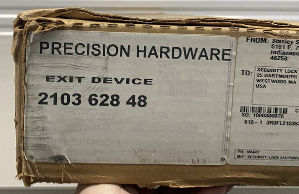 Stanley Precision Hardware 2103 628 48 Exit Device EXIT BAR ONLY BRAND NEW