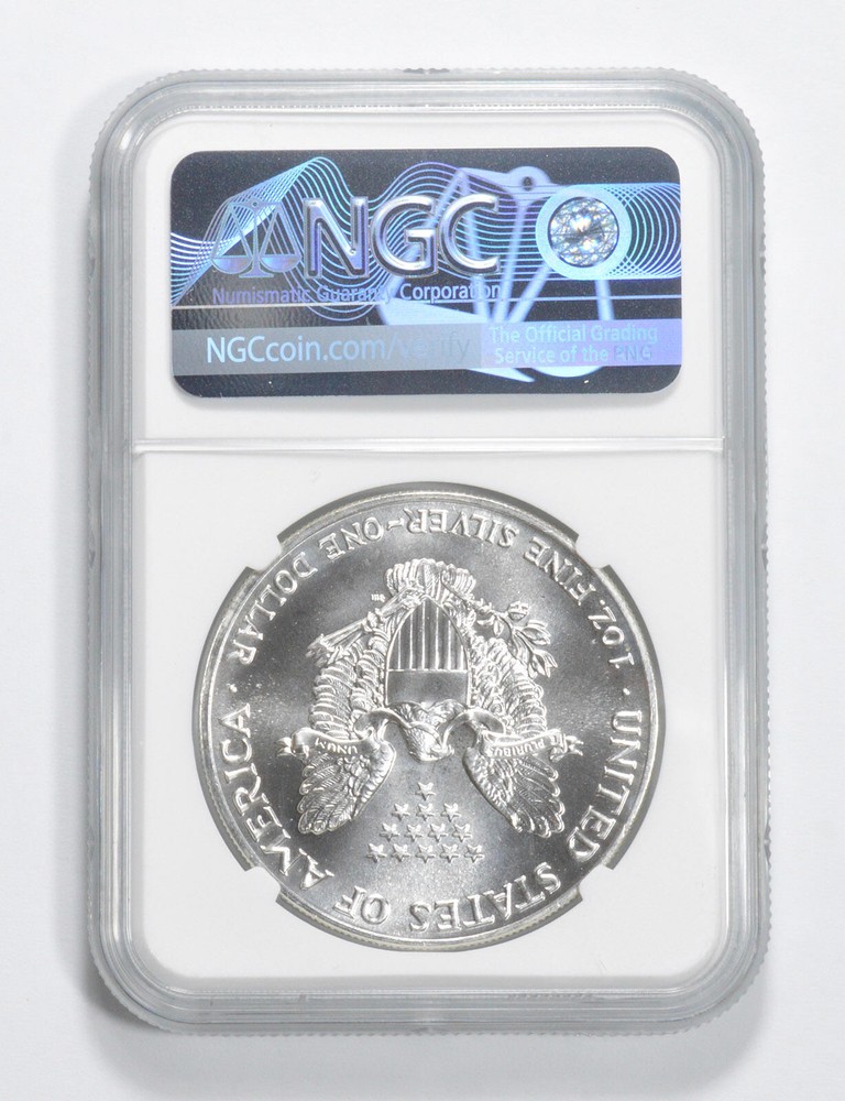 MS69 1990 American Silver Eagle NGC Brown Label