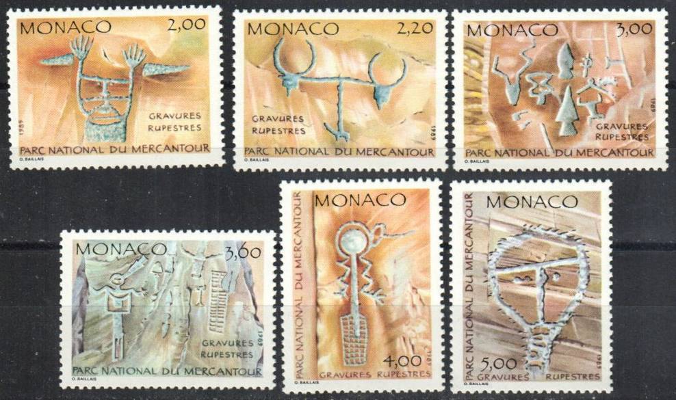 Monaco Stamp 1654-1659  - Petroglyphs