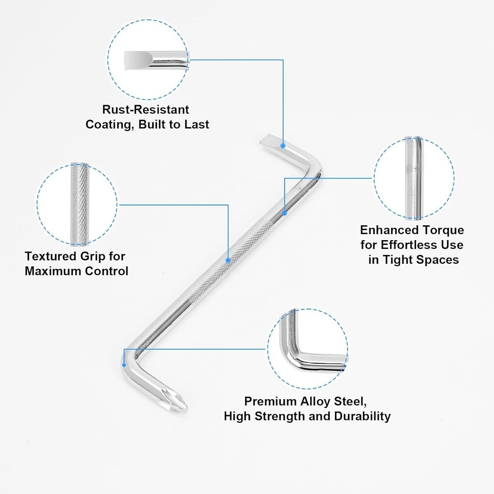3 Pcs Offset Screwdriver Set Right Angle Phillips Screw Driver Flat Head