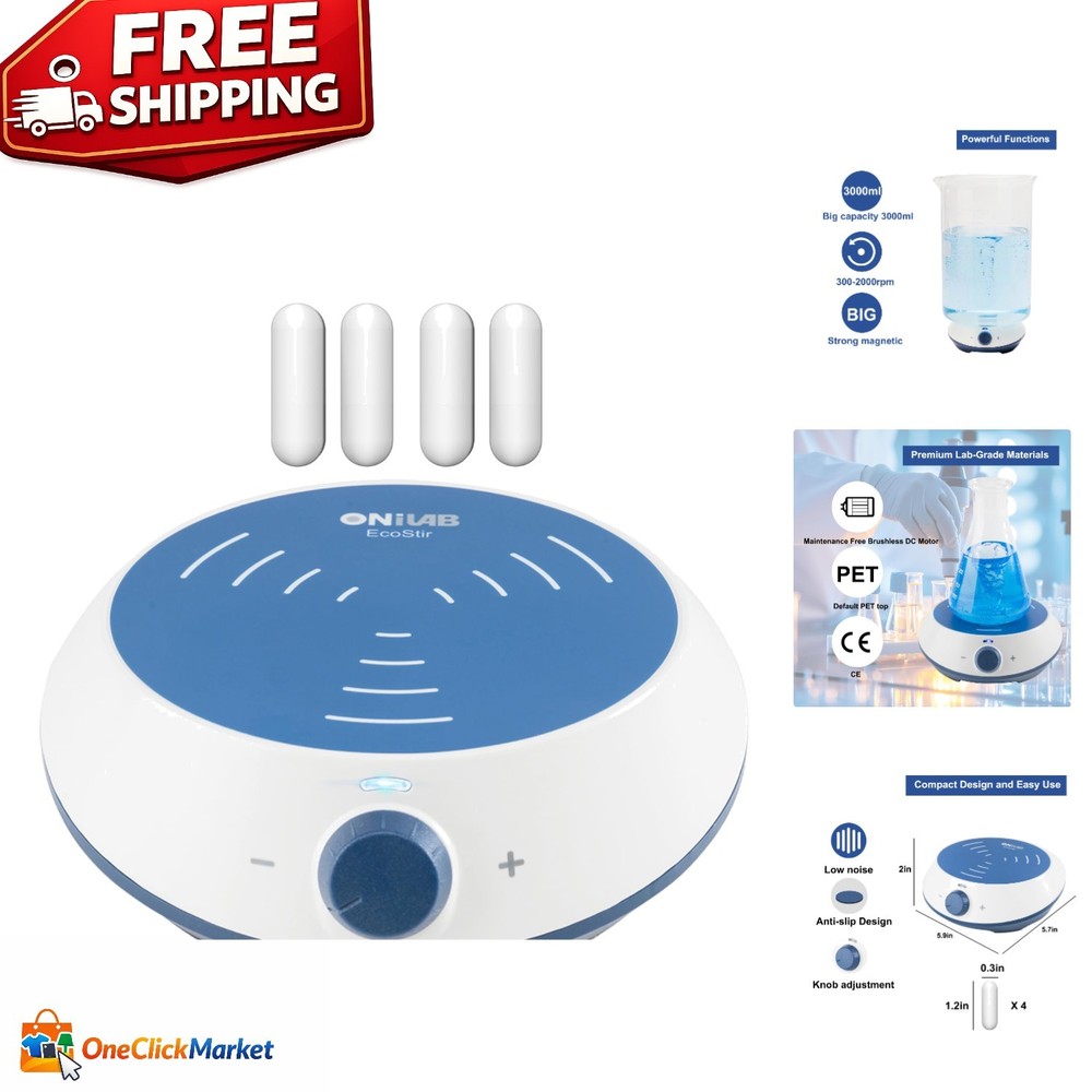Versatile Magnetic Stirrer 3000ml with Stepless Speed Control & Quiet Operation