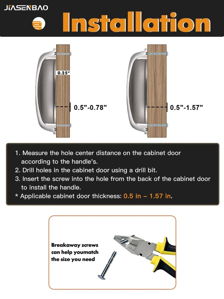 Brushed Nickel Cabinet Cup Pulls 3" Hole Center 10 Pack Silver Drawer Pulls K...