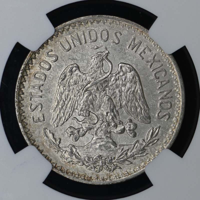 1917M MEXICO Silver 50 Centavos NGC MS64