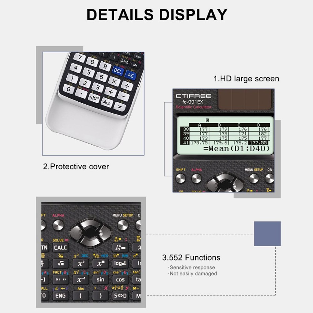 FX-991EX Advanced Engineering Scientific Calculator - 552 Function Solar