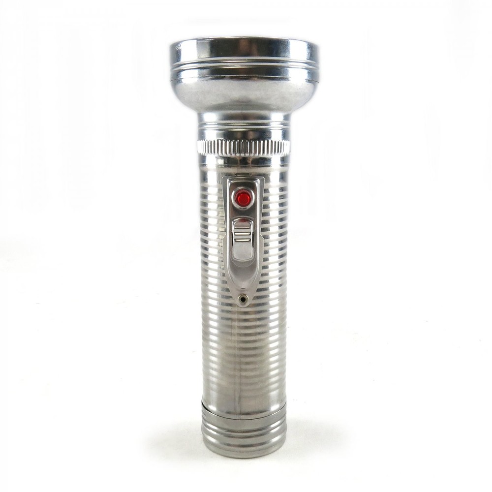 Retro Chrome Metal Vintage Flashlight with Superbright LED Light