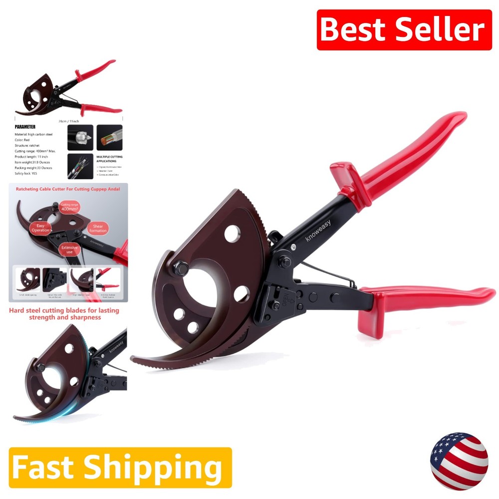 Durable Cable Cutter 400mm² Ratchet Wire Cutter Tool Steel Electrical Install