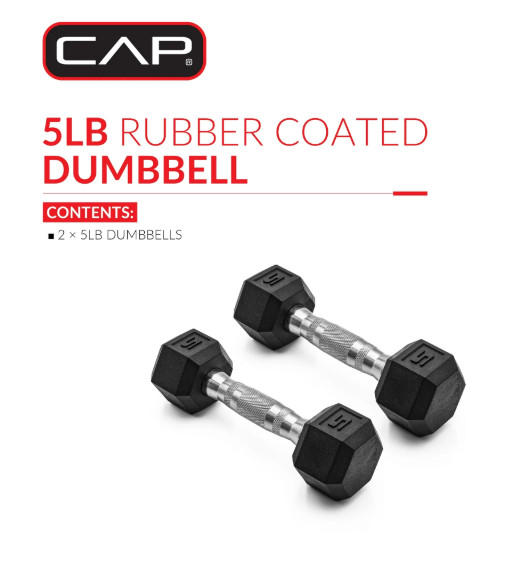 CAP Barbell Rubber-Coated Hex Dumbbells, Set of 2