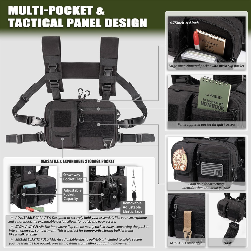 Convertible Hydration Backpack & Chest Pack with 2.5L Bladder for Outdoor Use