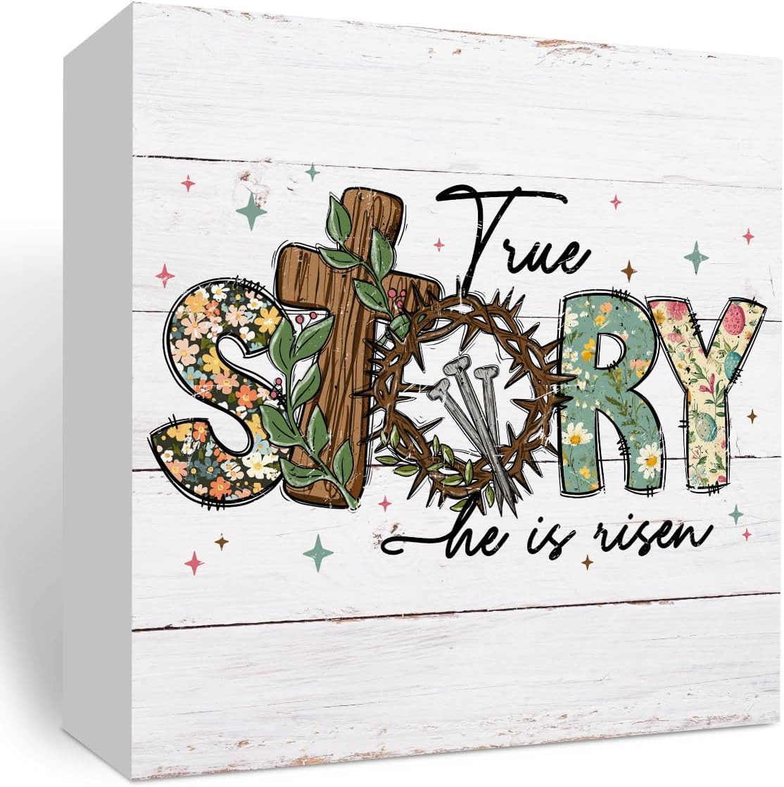 Easter Desk Decorations, Christian Easter Decorations, Retro Farmhouse Flower Cr